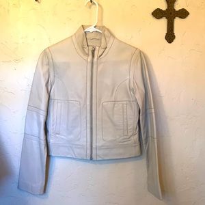 Cream Leather Jacket by Wilsons